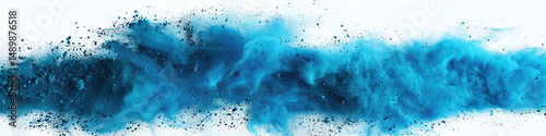 blue,Vibrant Cyan Explosion: Abstract Commercial Background with Festive Powder Burst. Creative Pattern for Industrial Printing, Poster Design, and Marketing. Dynamic Color Splash Isolated on White fo