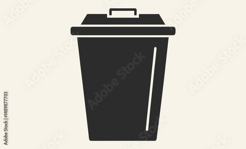 Trash can icon, Garbage bin silhouette, Waste container vector
