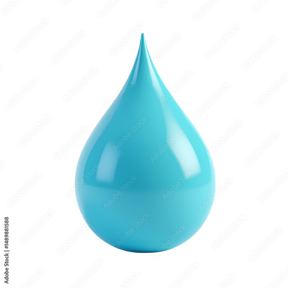 Isolated turquoise water drop with smooth surface on a plain in a studio setting isolated on transparent backgruond Isolated turquoise water drop with smooth surface on a plain in a studio setting isolated on transparent backgruond