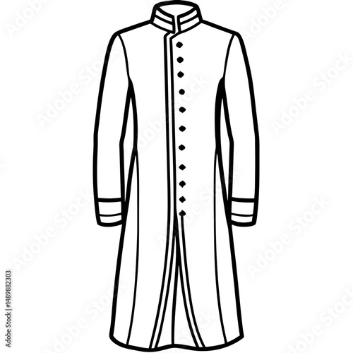 Sherwani Silhouette Vector – Black on White