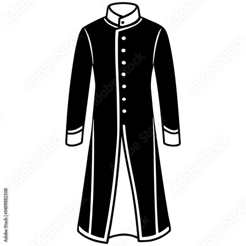 Sherwani Silhouette Vector – Black on White