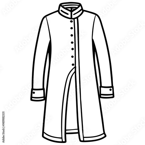 Sherwani Silhouette Vector – Black on White