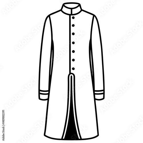 Sherwani Silhouette Vector – Black on White