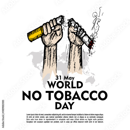world no tobacco day poster vector