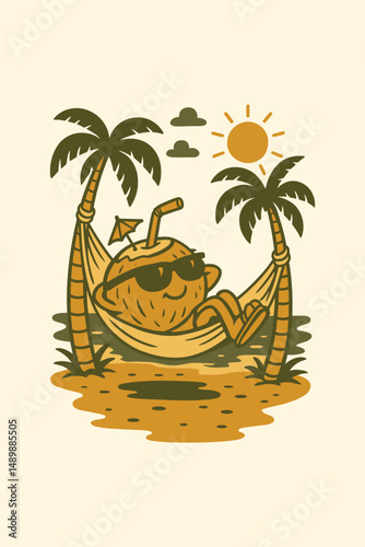 Tropical Coconut Relaxation Art