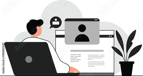 Minimalist Video Conference Illustration