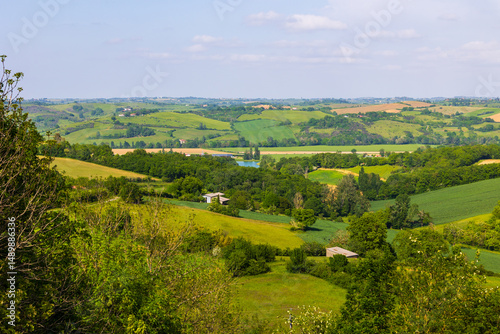 Wallpaper Mural Agricultural landscape of hills, hedges, and forests in the valley of the Lèze from the village of Carla-Bayle Torontodigital.ca