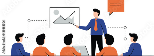 Minimalist Team Meeting Vector
