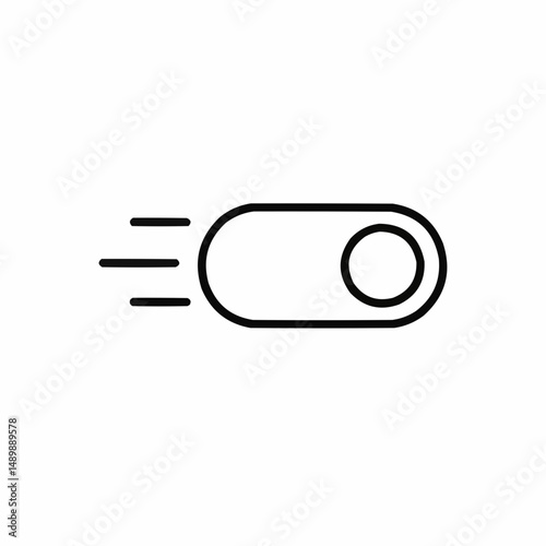 Outlined toggle switch with motion effect — interactive UI element.