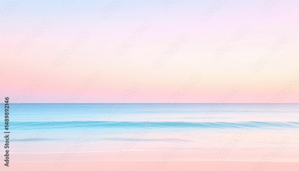 Fototapeta premium Tranquil sunset over ocean waves coastal landscape serene environment panoramic view peaceful concept