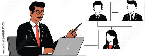 Virtual CEO Address - Minimalist Vector