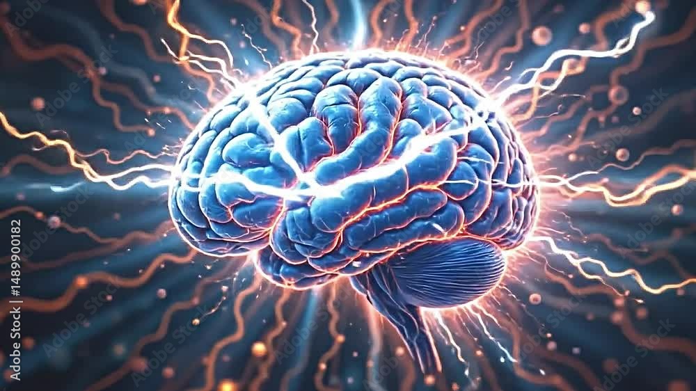 hypnotic illustration of a brain aglow, radiating neural connections in brilliant hues, layers of complexity representing thought and emotion, visually compelling and intricate high resolution