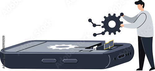Minimalist Vector: Tech Gadget Assembly