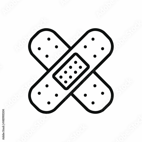 Simple bandage in X shape — healing and first aid.