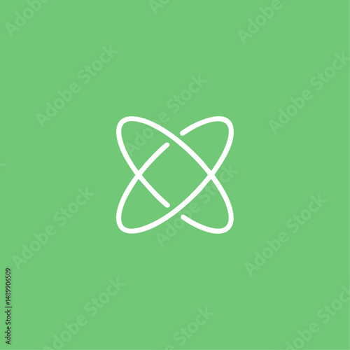 Atom icon logo flat vector design