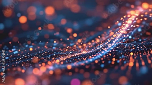 abstract digital design with glowing particles.
