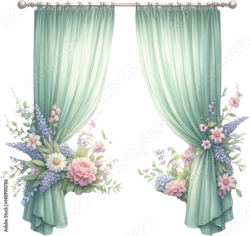 bouquet of flowers in the window