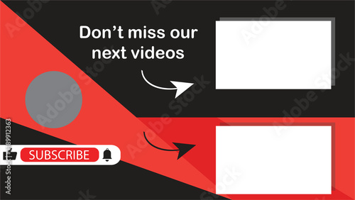 youtube end screen modern template, background for the end youtube video