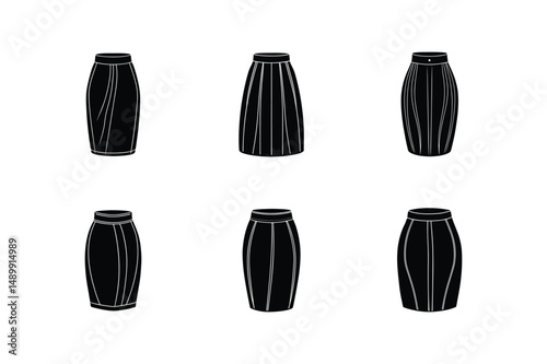 pencil skirt sketch icon silhouette vector illustration
