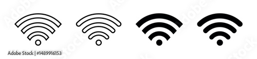 Minimalist Vector Wireless Connection Symbol – Modern WiFi Signal Icon for UI Design & Network Connectivity