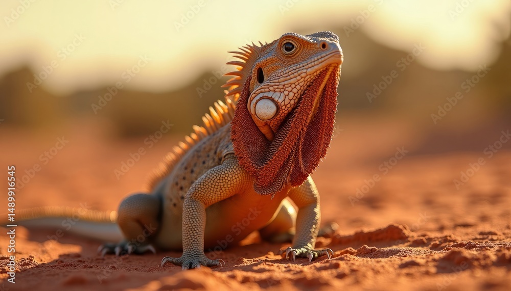 Fototapeta premium Desert Lizard At Sunset