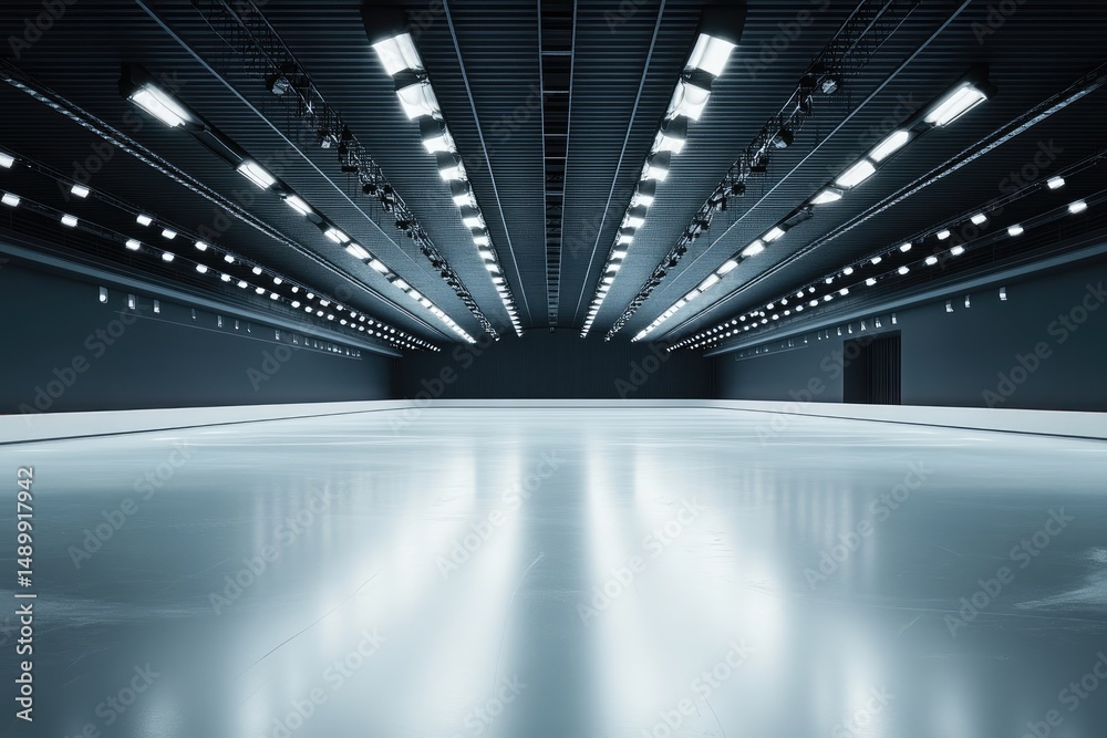 Obraz premium Empty, modern, industrial hall