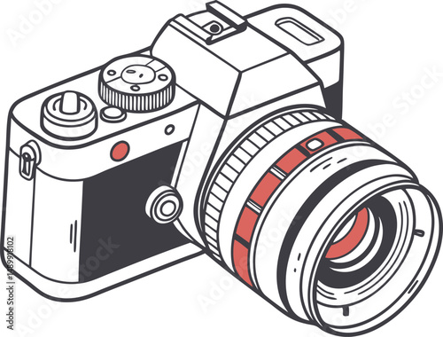 "Icon of a camera lens with shutter overlay, ideal for photography-related content"
