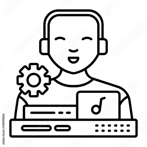 Male Music Producer outline icon