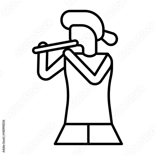 Female Flutist outline icon