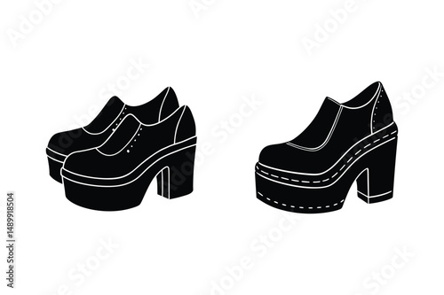 platform shoes icon vector silhouette illustration
