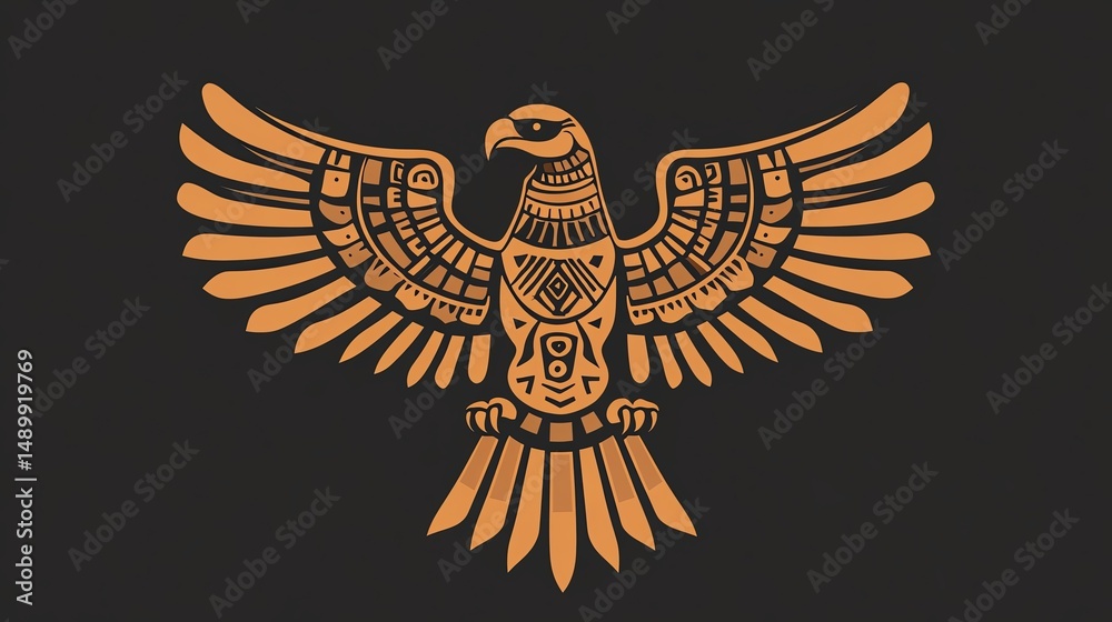 Obraz premium Stylized owl with intricate tribal patterns.