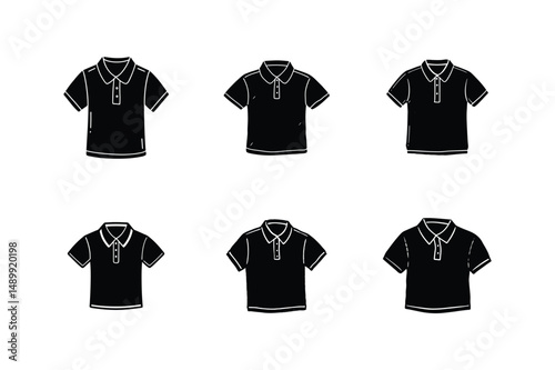 polo shirt sketch silhouette vector illustration
