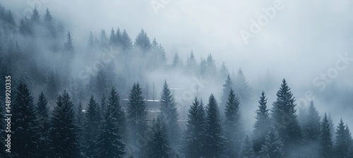 Misty mountain forest