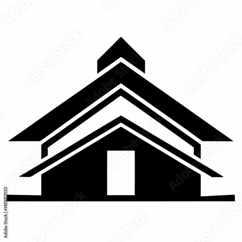 Roof of the house black icon on white background.