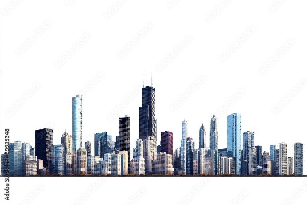 Naklejka premium Chicago skyline panorama
