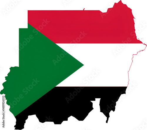 Sudan flag map