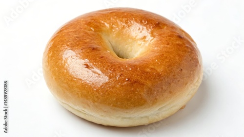 Freshly baked bagel with a golden brown crust and a soft interior.