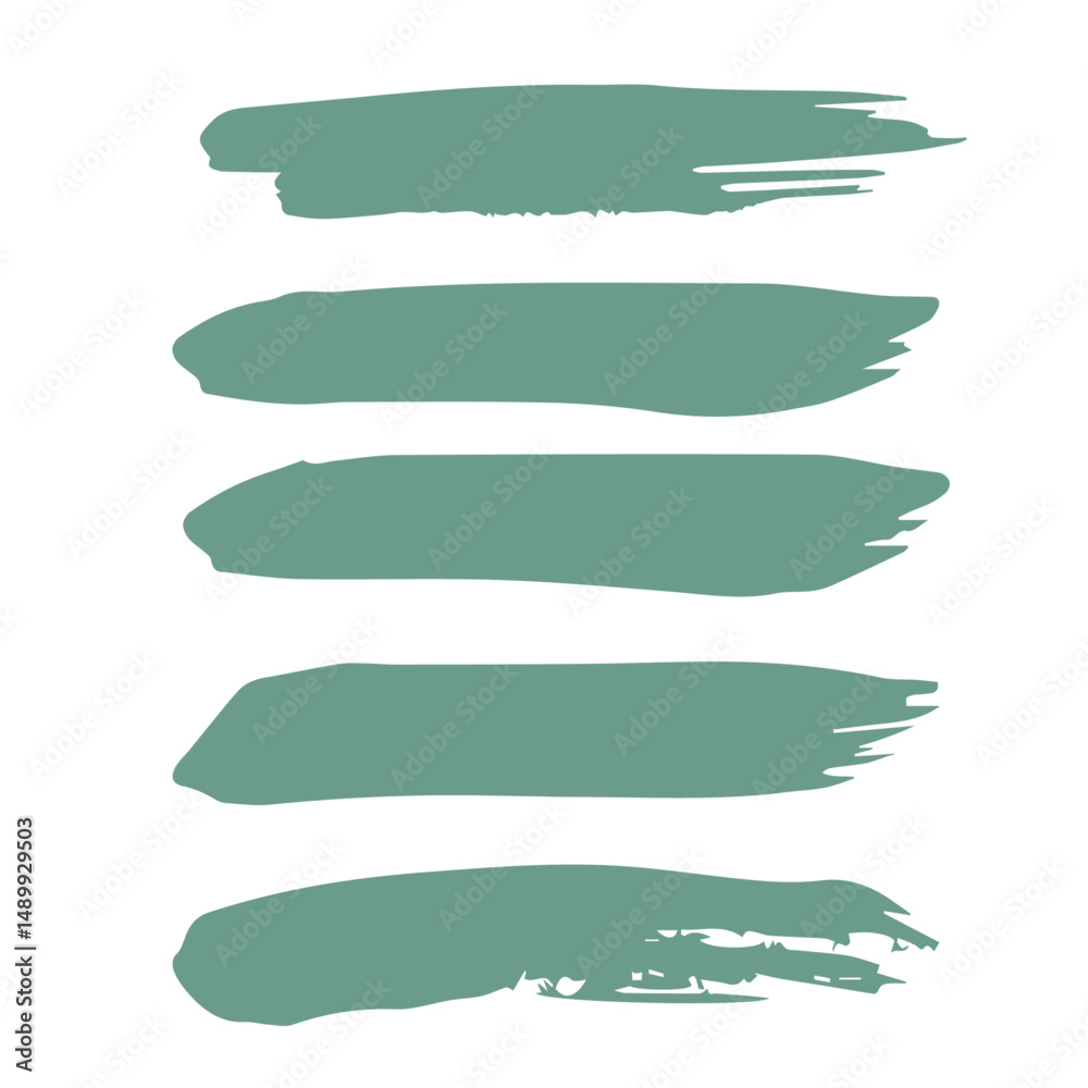 Obraz premium set green brush stroke collection