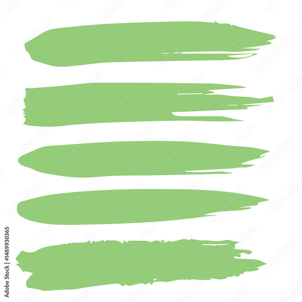Obraz premium set green brush stroke collection