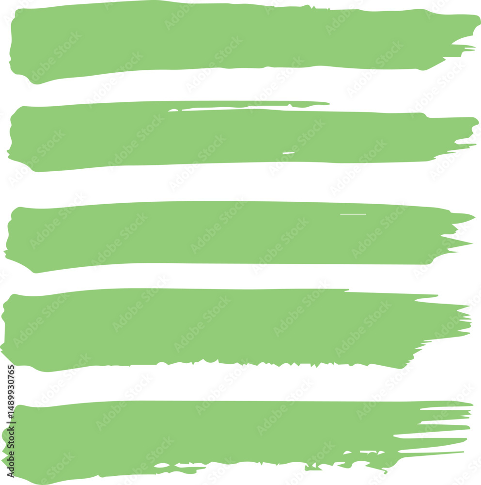 Obraz premium set green brush stroke collection