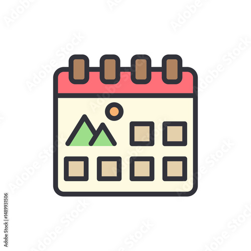 Colorful Calendar Icon Representing Planning And Scheduling Tasks