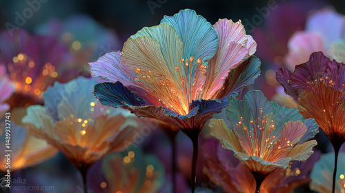 Fibonacci Bloom: Nature's Geometric Symphony. Generative AI