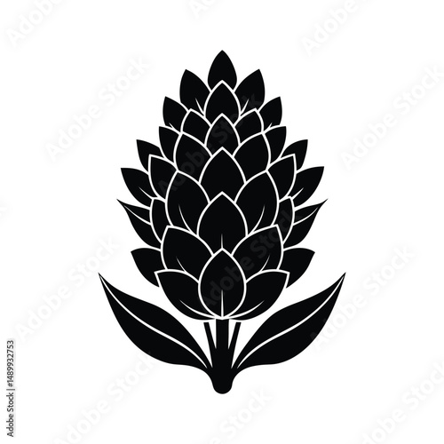Flat and Minimal Hyacinth flower silhouette logo vector illustration isolated on white background