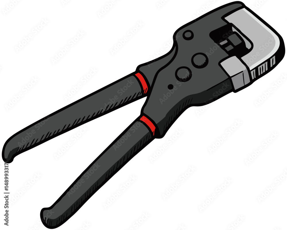 Obraz premium Crimping Pliers Vector Illustration