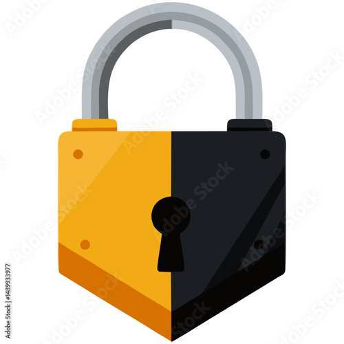 Vector Illustration of a Secure Gold Padlock Icon