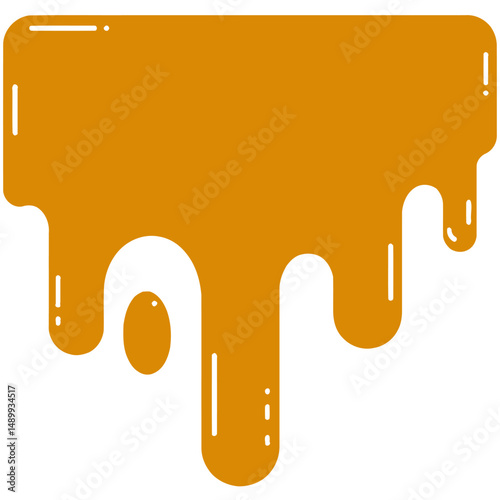 Dripping liquid vector illustration with a smooth, stylized flow effect, resembling honey or paint splatter, perfect for food, art, or creative background themes.
