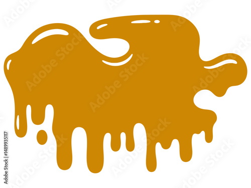Dripping liquid vector illustration with a smooth, stylized flow effect, resembling honey or paint splatter, perfect for food, art, or creative background themes.