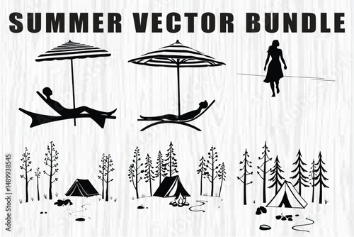 Relaxing Summer Lounge Vector Set