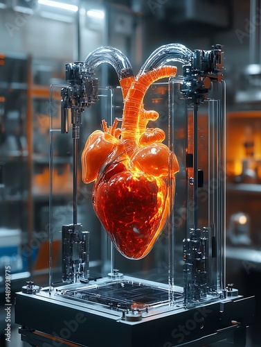3D printed glowing heart