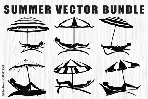 Relaxing Summer Lounge Vector Set